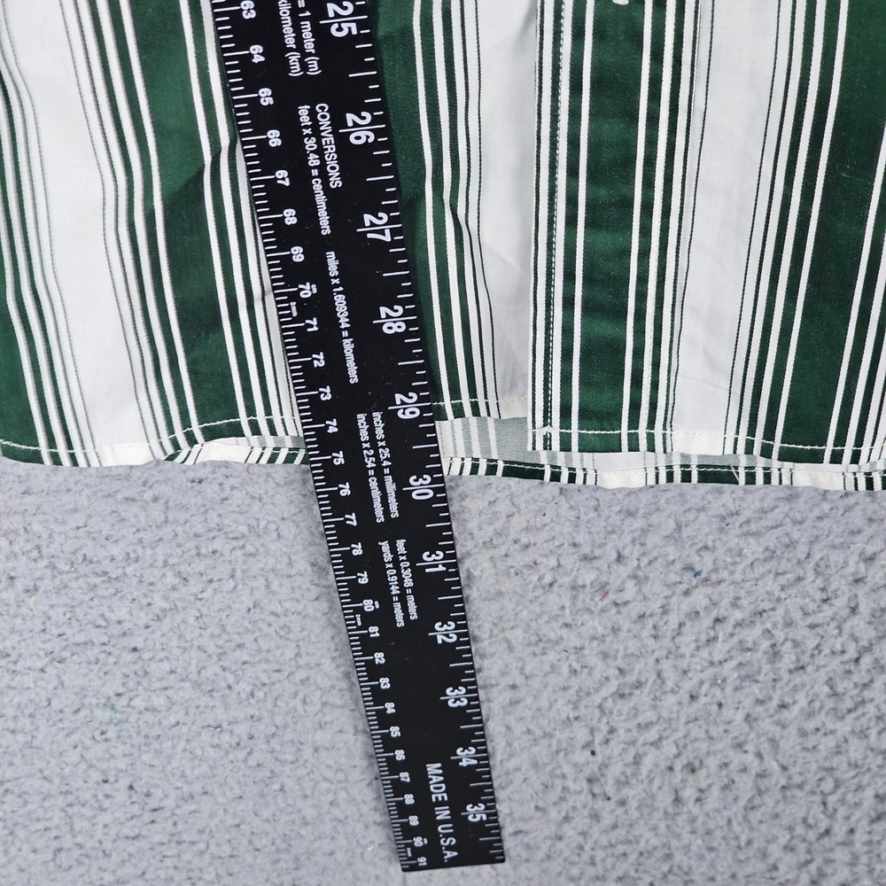 Gucci Button Down Men 16 Green White Striped Long Sleeve Cotton Dress Shirt 41 - Picture 5 of 9